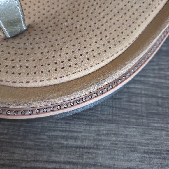 L'Artiste by Spring Step Samya Hand Painted Leather Toe Loop Sandal Grey 9.5-10 - Picture 8 of 11